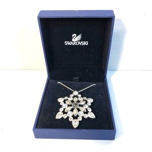 SWAROVSKI Crystal Snowflake 2" Pendant with 34" Chain / Brooch in Box